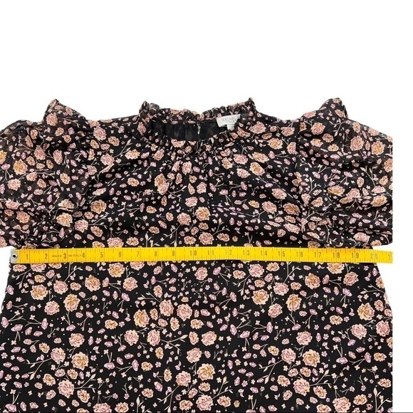 Rachel Zoe Moody Floral Oversized Ruffle Puff Sleeve Size S - Picture 7 of 12